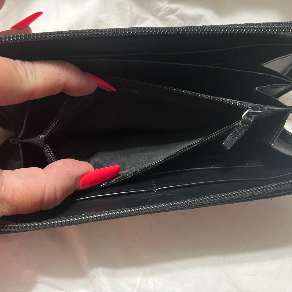 Authentic GUCCI Gucci Black GG Denim Canvas Round Zippy Long Wallet - Picture 7 of 11